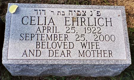 Celia Ehrlich's footstone