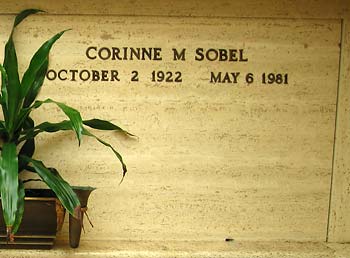 Corinne Moncharsh Sobel's cryptstone (close-up)