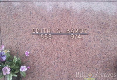 Edith Gordon Barde's cryptstone