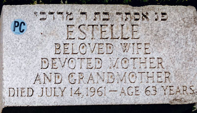 Estelle Lichter Seibel's footstone