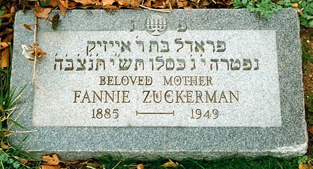 Fannie Bilsky Jacobs Zuckerman's footstone