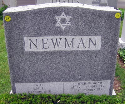 Harriet & Jack Newman's headstone