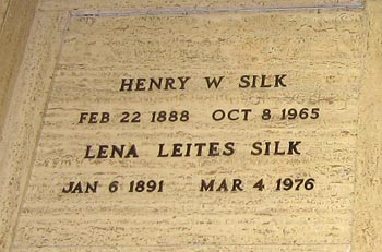 Henry and Lena Leites Silk's cryptstone