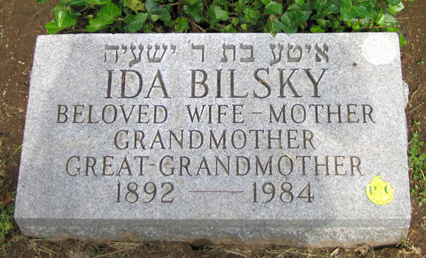 Ida Bilsky's footstone