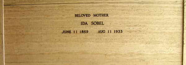 Ida Eller Sobel's cryptstone