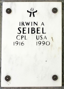 Irwin Seibel's gravestone/niche cover