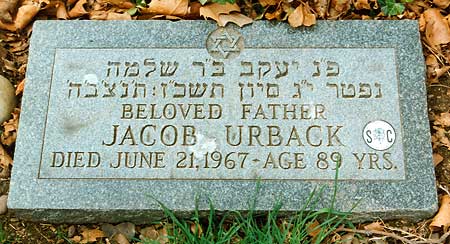 Jacob Urback's footstone