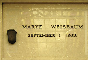 Marye Laser Weisbaum's cryptstone