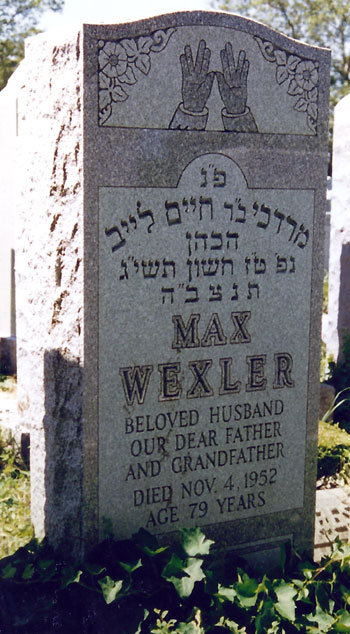 Max Wexler's headstone