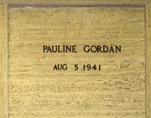 Pauline Gordan's cryptstone