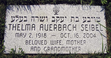 Thelma Auerbach Seibel's footstone