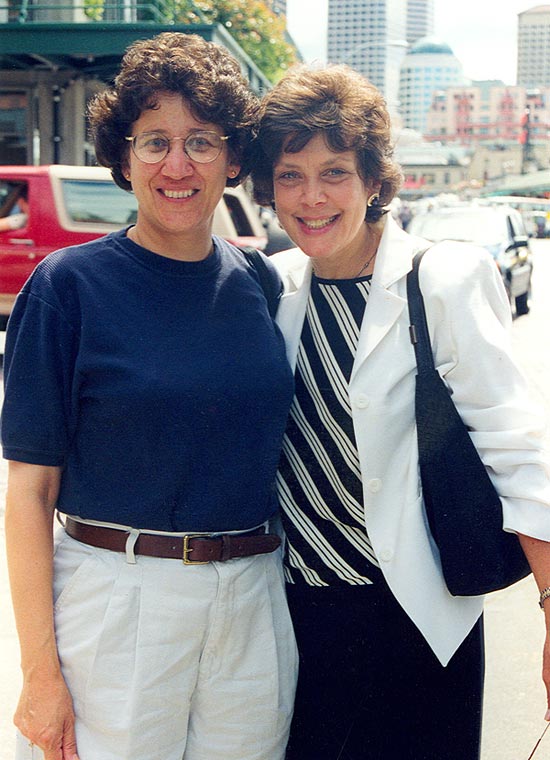 Phillis Bilsky Wolk with cousin Roni in Seattle (1998)