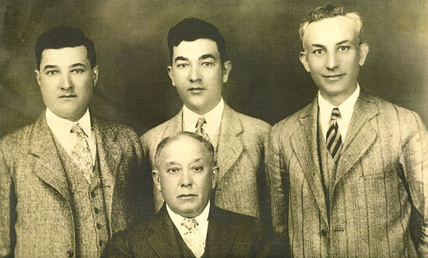 Solomon Bilsky with his sons: Max, William, and Charles