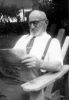 Karl Liebowitz reading Yiddish newspaper